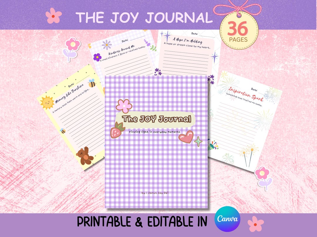 The JOY Journal | Editable and Printable | Daily Gratitude ...
