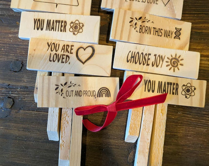 Positive Signs Garden Marker Plant Stakes - Mental Health Awareness - Love - LGBTQ - Vegetables - Herbs - SAFE SPACE set of 8 signs