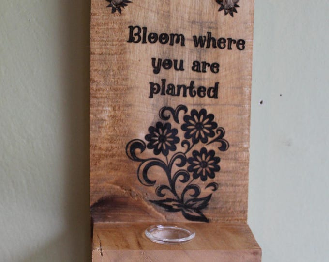 Reclaimed Wood Garden Tube Hanger - Propagation Station Custom Sign - Bloom where you are planted! Inspirational! Super Cute!