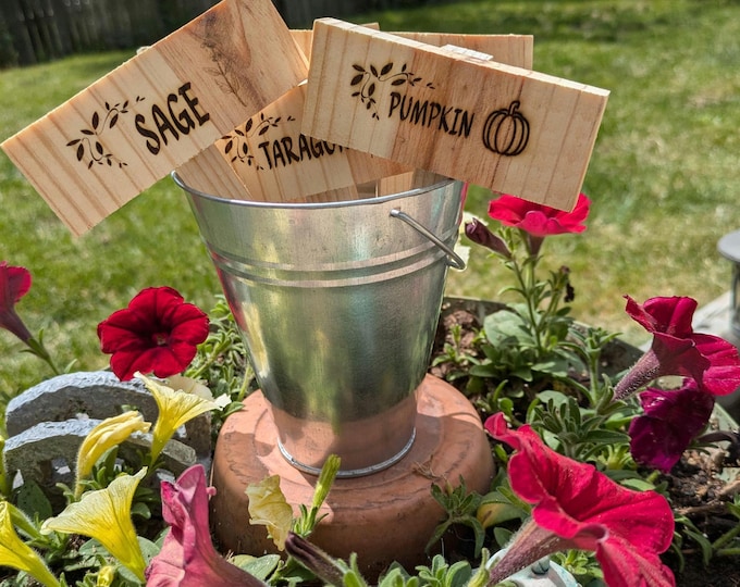 Reclaimed Wood Garden Marker - Flower Garden Signs from Positive Signs - Charming & Cute! Makes great gifts!
