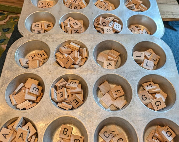 Rescued wood Scrabble like letters tiles for crafts, decor, fun, PICK YOUR LETTER!