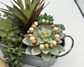 Pulsera de cuentas de madera multicolor - 57