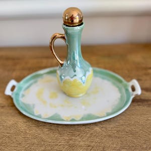 vintage hand painted Japan Lusterware cruet set.