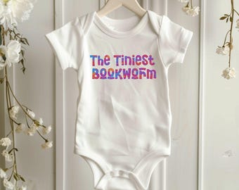 Cute Bookworm Baby Bodysuit, Infant Jersey One Piece, Perfect Baby Shower Gift, Baby&#39;s First Library, Toddler Outfit, Bookish Mom Gift,