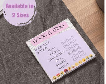 Pink Book Rating Post-it Pad, Book Journal Notepad, Reader sticky Notes. Perfect Gift for Book Lovers, Ideal for Book Clubs, Bullet Journal