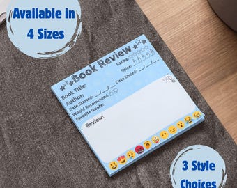 Book Review Note Pads, Cute Stationery for Readers, Gift for Book Lovers, Writing Reviews, Book Club Supplies, Perfect for Reading Journals