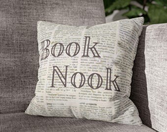 Book Nook Decorative Pillowcase, Cozy Home Decor, Gift for Book Lovers, Reading Nook Accessory, Literary Throw Pillow, Unique Library Decor