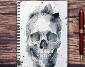 Artistic Skull Spiral Notebook - Perfect for Students, Artists & Gift Giving, Unique Stationery, Journaling, Home Office, Halloween Journal