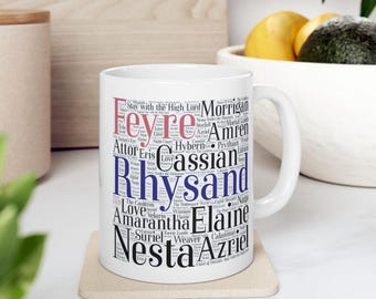 ACOTAR Inspired Ceramic Mug, Fantasy-Themed Mug, Ideal Gift for Bookworms, Reader's Mug, Romantasy Lovers Cup, Perfect for Book Clubs