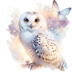 10 Illustrations Hiboux Aquarelle - Chouettes Whimsical Art - 300 DPI - JPEG 4096x4096 pixels - Téléchargement Instantané