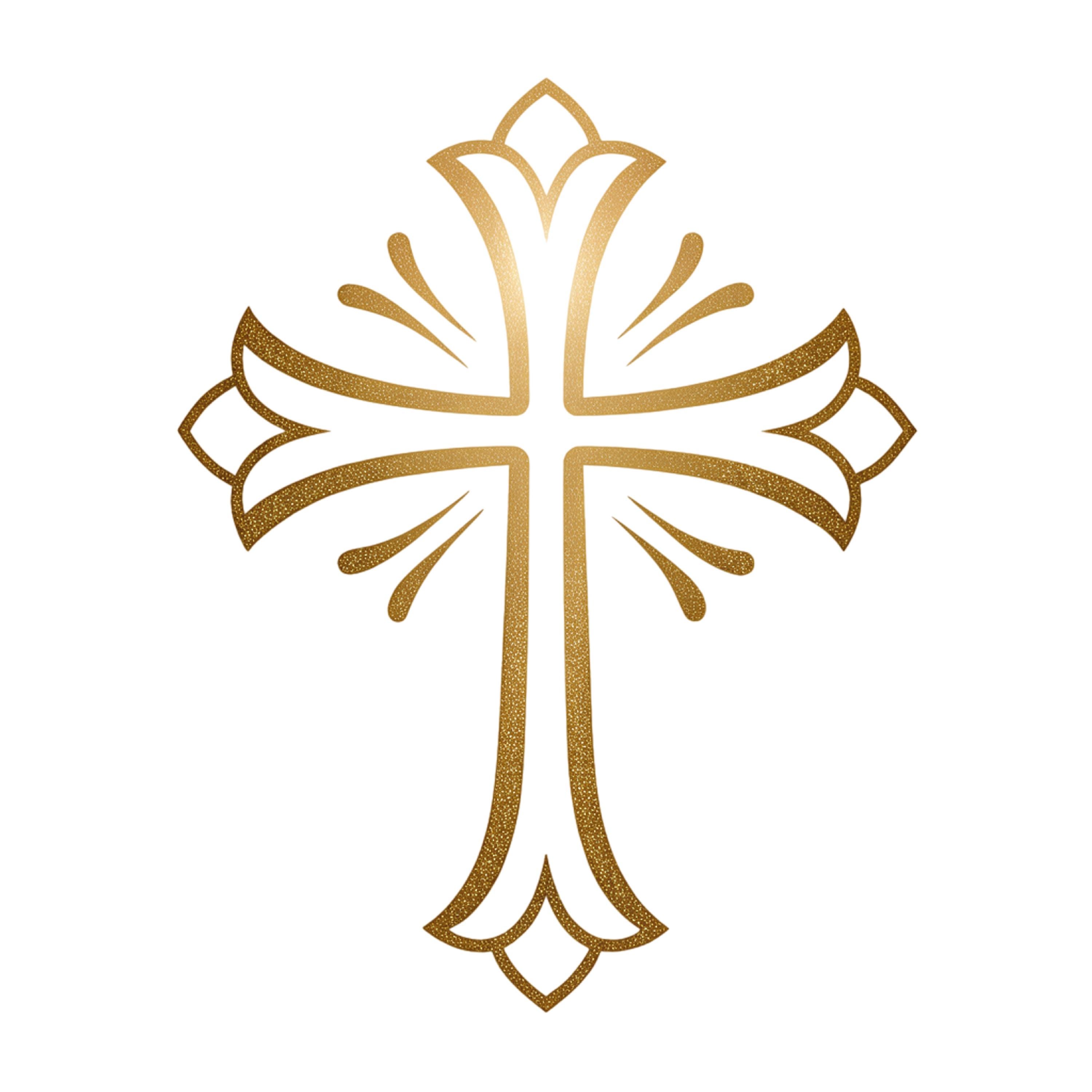 18 Gold Christian Cross Clipart PNG Transparent, Religious and ...