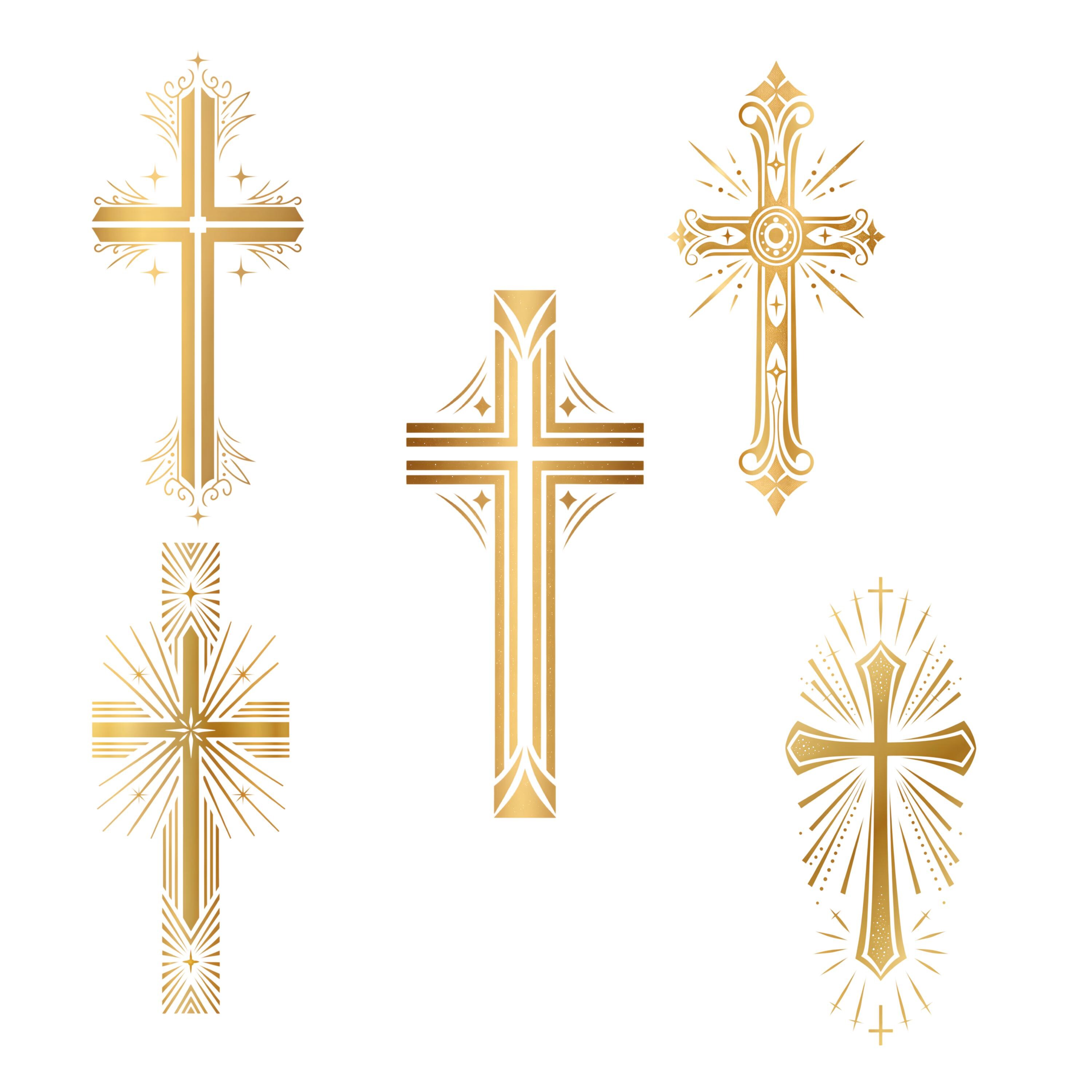18 Gold Christian Cross Clipart PNG Transparent, Religious and ...