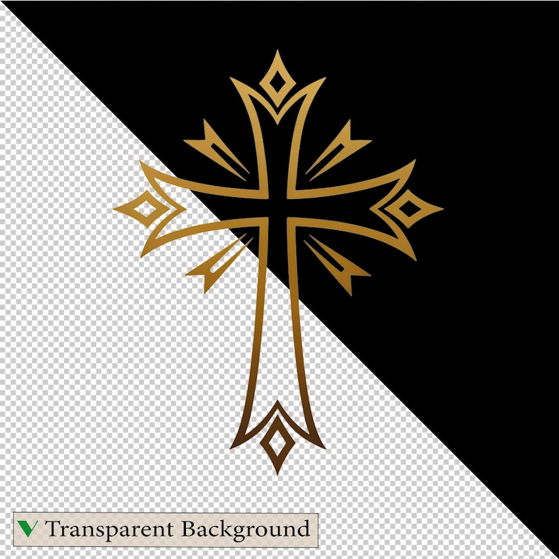 18 Gold Christian Cross Clipart PNG Transparent, Religious and ...