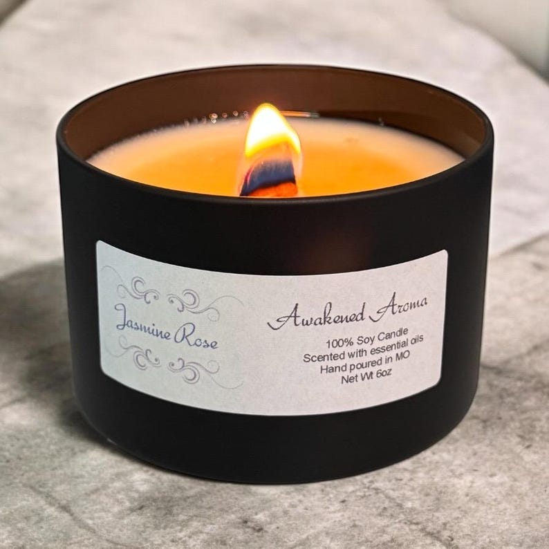 Soy Wax Candle: Essential Oils, Aromatherapy, Non-Toxic Burn, 6oz, Over 50 Scents image 2