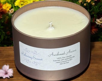 Essential Oil Soy Wax Candle: Aromatherapy, Non-Toxic Burn, 6oz New Fall scents!