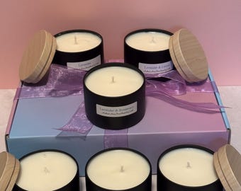 Lavender Lovers Soy Wax Aromatherapy Candle Set: Essential Oils, 4oz Sample