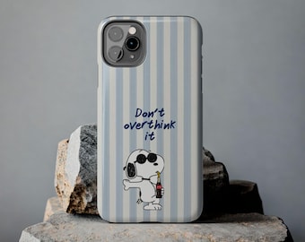 Snoopy Phone Case | Don't Overthink It, Striped Design