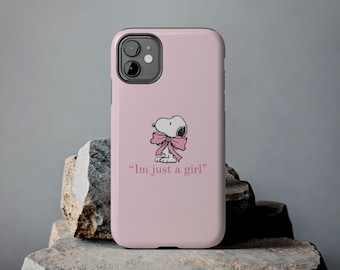 Snoopy with Pink Bow Tough Phone Case | Im Just a Girl