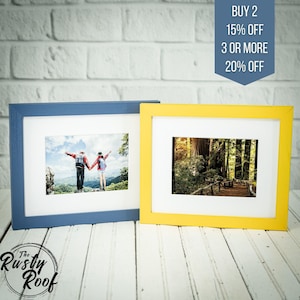 Anna Picture Frame - Handmade Frame with Mat - Choose Your Size & Color Frame - White Mat Included
