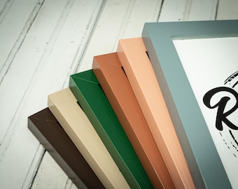 Classic Emily Solid Wood Picture Frame, Narrow Modern Minimalist Design, Custom Sizes Available