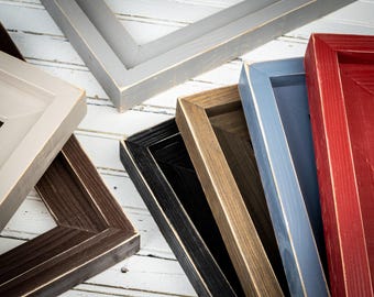 Farmhouse Distressed Frame, Picture Frames, Rustic Picture Frame, Hand Painted, Stacked, 4x6, 5x7, 8x10, 16x20