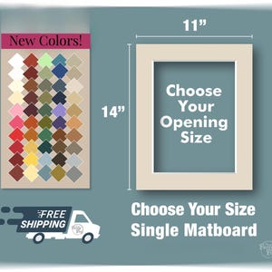 Premium Matboard - Variety of Colors and Sizes - Choose Your Opening Size and Color! Custom Sizes, Openings for your Art and Photos