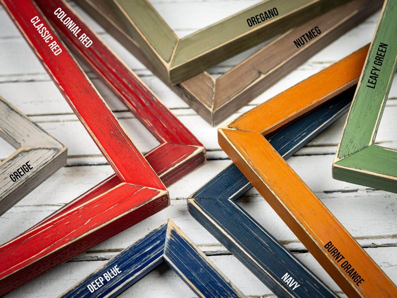 Weathered Emily - Choose Your Color/Size - Handmade Picture Frame - Solid Wood - Distressed Frame - Custom Sizes - Gallery Wall Decor image 6