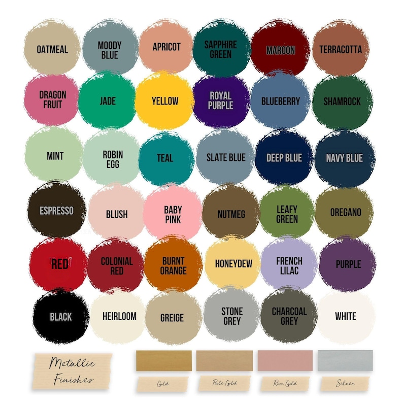 a color chart of different shades of paint