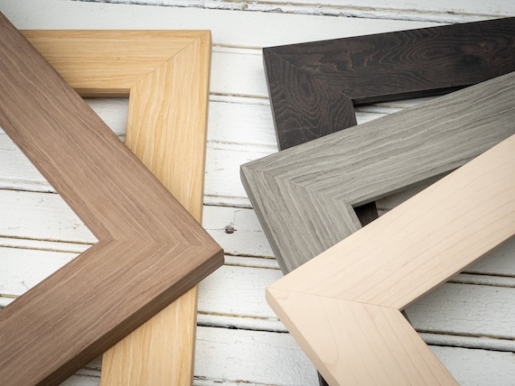 Wide Savannah Picture Frame - Choose Your Size and Finish - Clean-lined, Contemporary Photo Frame - Natural Wood Tones - Wide Frame