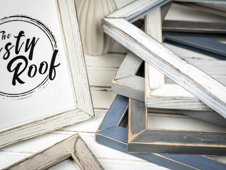Weathered Emily - Choose Your Color/Size - Handmade Picture Frame - Solid Wood - Distressed Frame - Custom Sizes - Gallery Wall Decor image 4