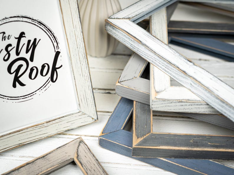 Weathered Emily - Choose Your Color/Size - Handmade Picture Frame - Solid Wood - Distressed Frame - Custom Sizes - Gallery Wall Decor image 9