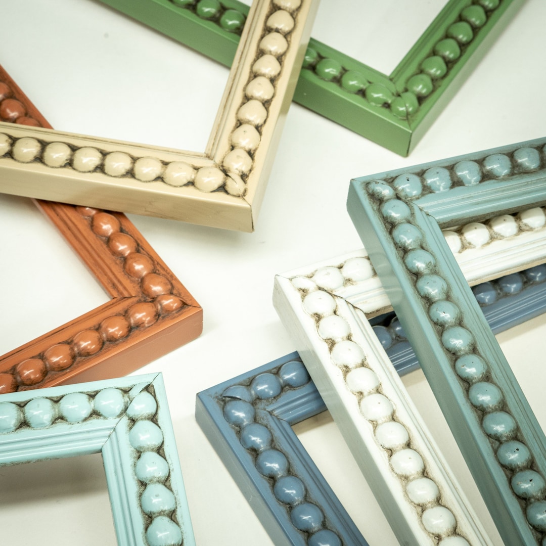 Narrower Frame Penelope Beaded Picture Frame - Narrow Minimalistic Frame - Hanging ...
