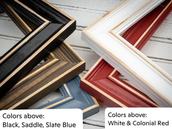 Distressed Slate Blue Picture Frame – Solid Wood Cimarron By The Rusty Roof