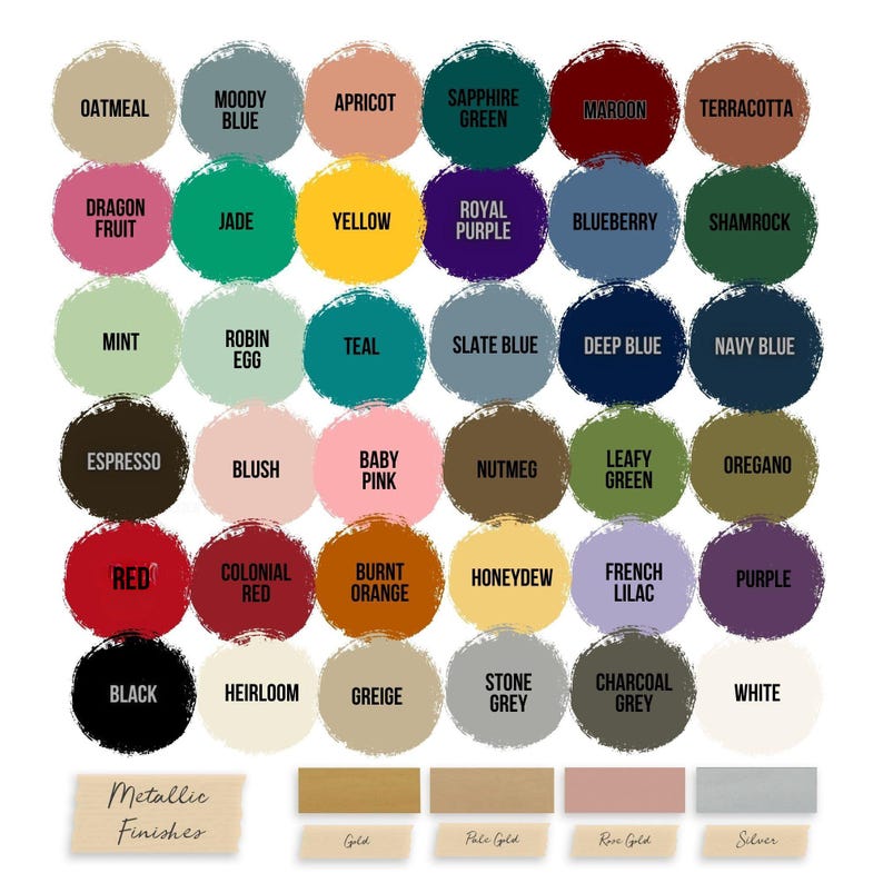 a color chart of different shades of paint