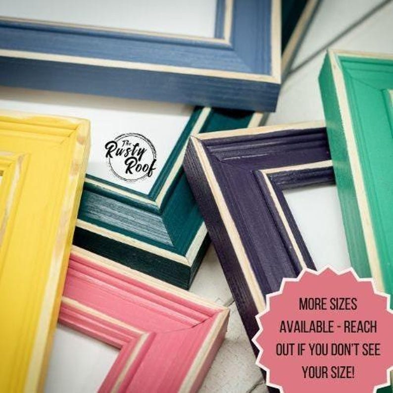 Distressed Charleston, Choose Your Size, Wood Frame, Teal Picture Frame, Purple Frame, Lilac Frame, Gallery Style Frame- Large Wall Frames image 2