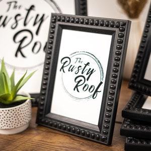 Black Beaded Frame, Handmade Black Wooden Frame, Minimalistic Modern Table-top Photo Frame, Choose Your Size, 4x6, 8x10, 11x14, 13x19 & More image 1