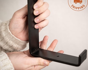 Heavy Duty Steel Brackets-Industrial Open Shelf Set-Iron Metal Shelving-Floating Shelf Brackets-Farmhouse Decor-HARDWARE INCLUDED-Industrial