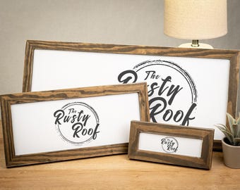 Panoramic Distressed Emily Picture Frame, Choose Your Stain or Color, Choose Your Size, 2x6, 5x10, 10x24 & More, Emily Panoramic Photo Frame