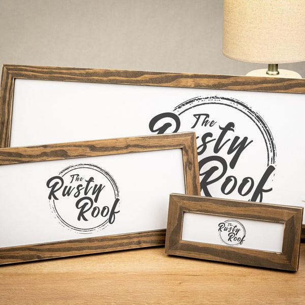 Panoramic Distressed Emily Picture Frame, Choose Your Stain or Color, Choose Your Size, 2x6, 5x10, 10x24 & More, Emily Panoramic Photo Frame