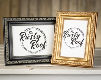 Scrolled Picture Frame, Gold Picture Frame, Champagne Frame, Black Frame, Ornate Tabletop Picture Frame, 4x6, 5x7, 8x10 Photo Frame