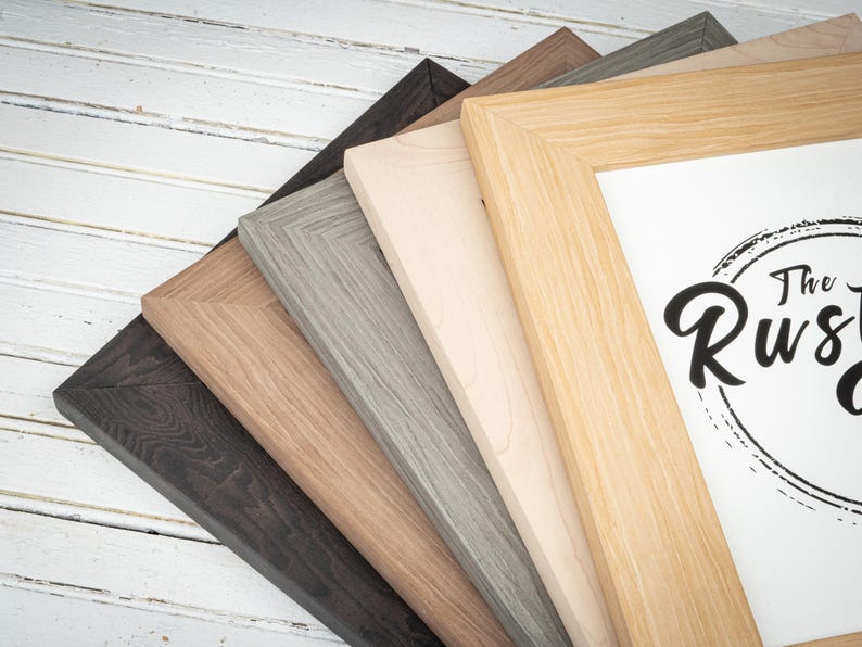 Wide Savannah Picture Frame - Choose Your Size and Finish - Clean-lined, Contemporary Photo Frame - Natural Wood Tones - Wide Frame Bild 8