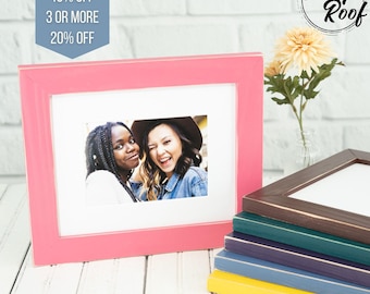 Distressed Everly Picture Frame - Handmade Frame with Mat - Choose Your Size & Color Frame - White Mat Included