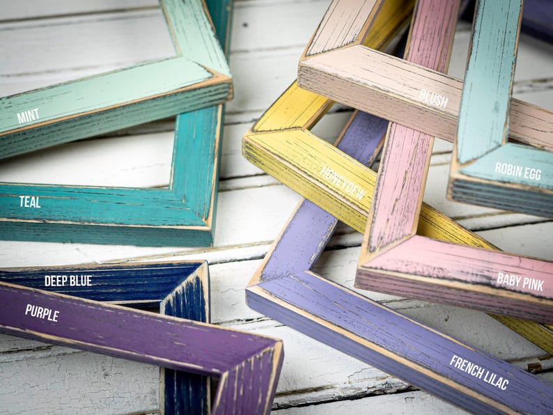 Weathered Emily - Choose Your Color/Size - Handmade Picture Frame - Solid Wood - Distressed Frame - Custom Sizes - Gallery Wall Decor image 8