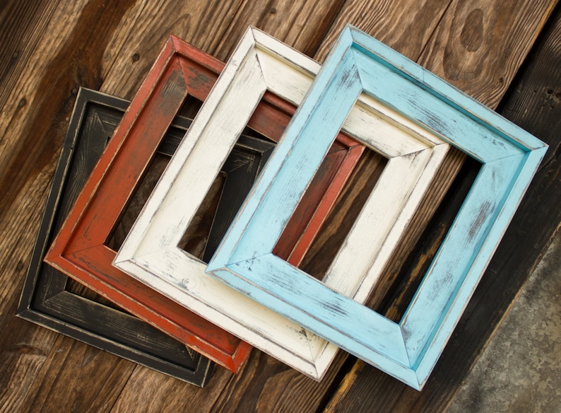 Farmhouse Distressed Frame Rustic Picture Hand Image 0