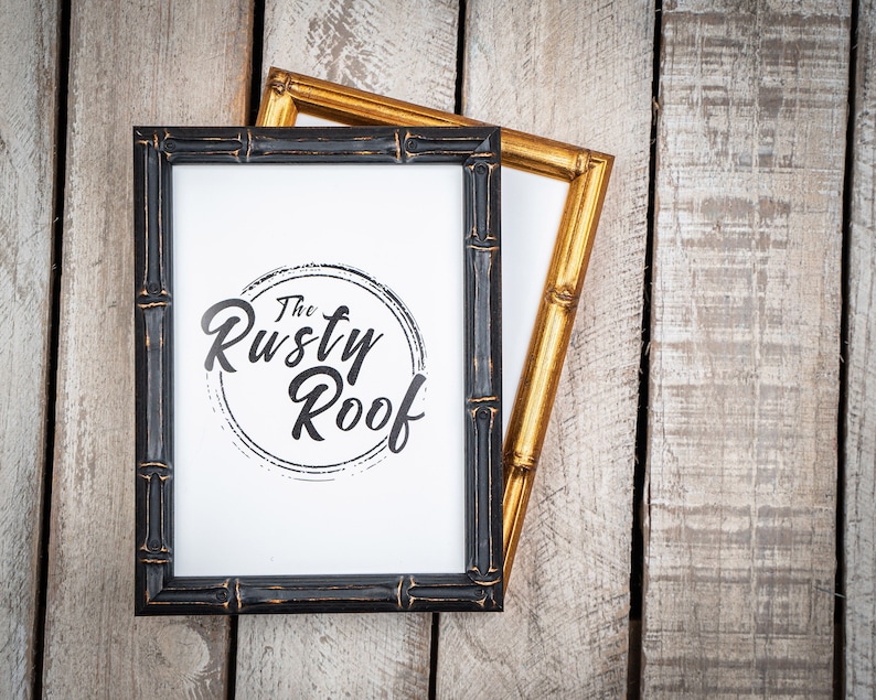 Bamboo Picture Frame Gold Bamboo Aged Black Bamboo 8x10 Etsy