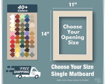 Premium Matboard - Variety of Colors and Sizes - Choose Your Opening Size and Color! Custom Sizes, Openings for your Art and Photos
