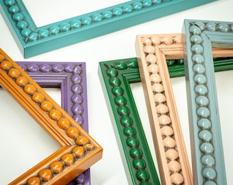 Penelope Beaded Picture Frame - Narrow Minimalistic Frame - Hanging Beaded Frame - Choose Your Color & Size
