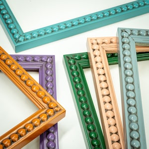 Penelope Beaded Picture Frame - Narrow Minimalistic Frame - Hanging Beaded Frame - Choose Your Color & Size