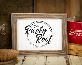 Ready to Ship - Saddle Stain Distressed Emily Frame - Hand-made Rustic Picture Frame - 5x7 Saddle Stain Photo Frame - Ships Same Day