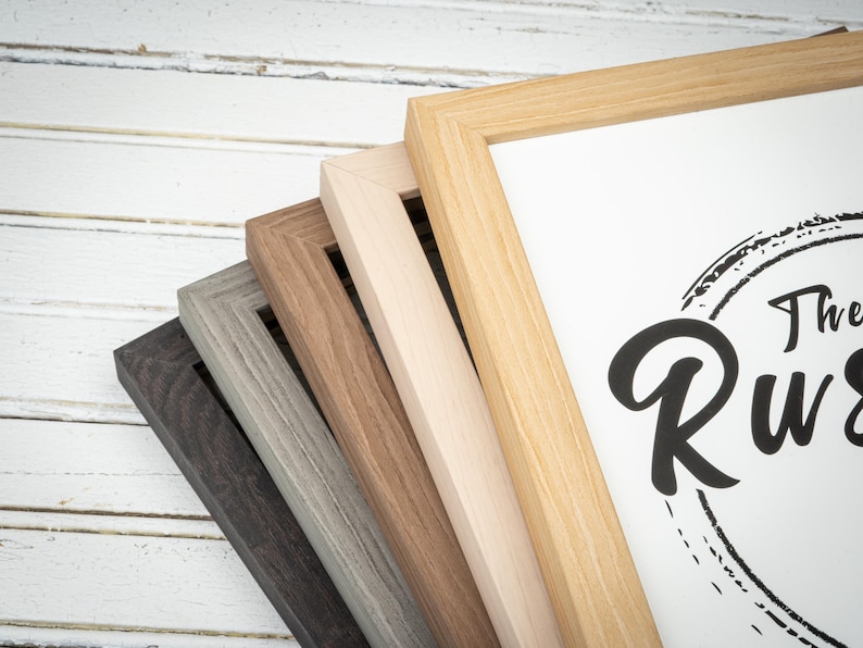 Modern Narrow Savannah Picture Frame - Choose Your Size and Finish - Sleek, Contemporary Design - Natural Wood Tones - Perfect for Any Space image 4